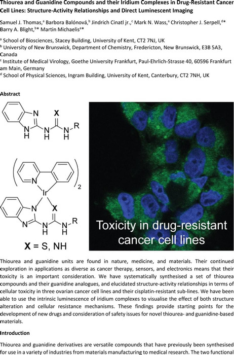 Thiourea And Guanidine Compounds And Their Iridium Complexes In Drug