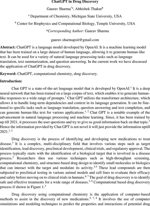 Chatgpt In Drug Discovery Theoretical And Computational Chemistry