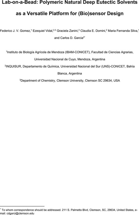 Lab On A Bead Polymeric Natural Deep Eutectic Solvents As A Versatile