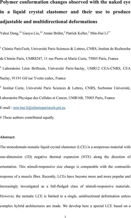 Polymer Conformation Changes Observed With The Naked Eye In A Liquid