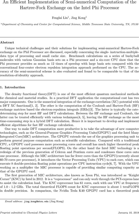 An Efficient Implementation of Semi-numerical Computation of the ...