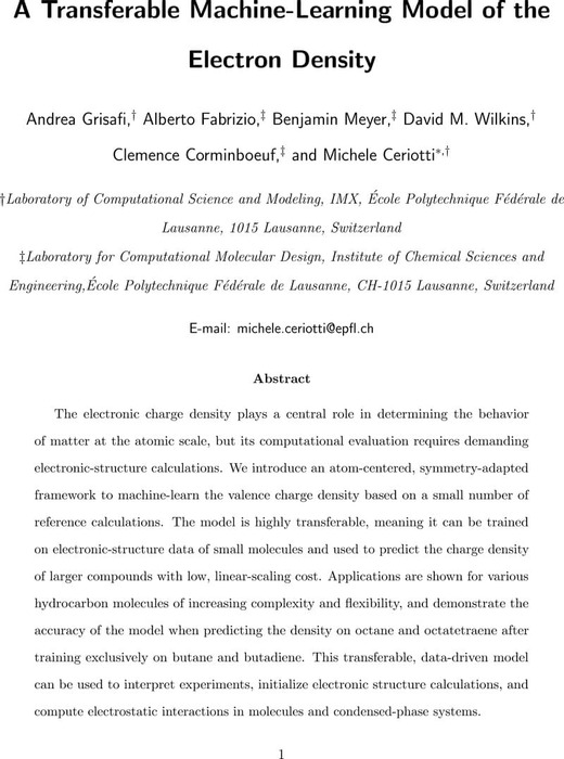 A Transferable Machine Learning Model of the Electron Density