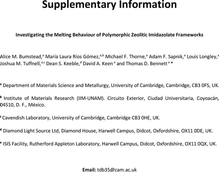Thumbnail image of Investigating the Melting Behaviour of Polymorphic Zeolitic Imidazolate Frameworks_SI.pdf