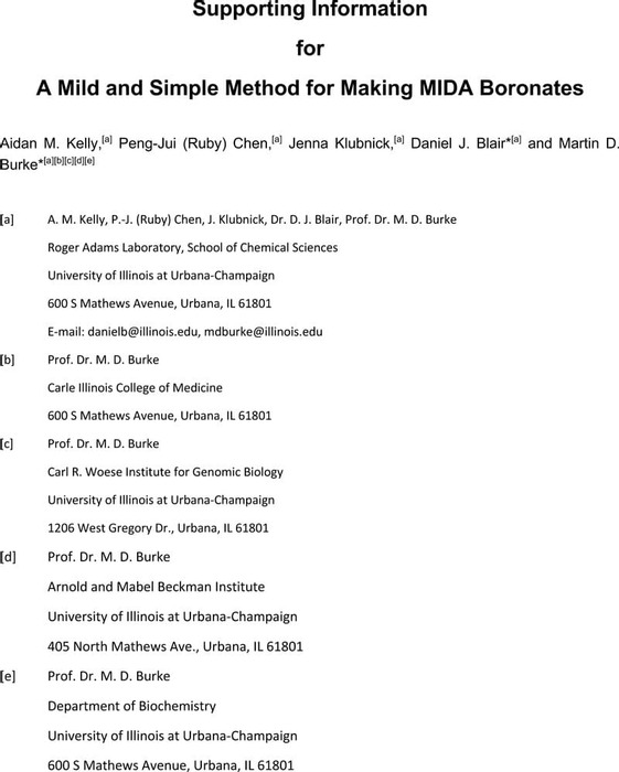 Thumbnail image of Supporting Information for A Mild and Simple Method for Making MIDA Boronates.pdf