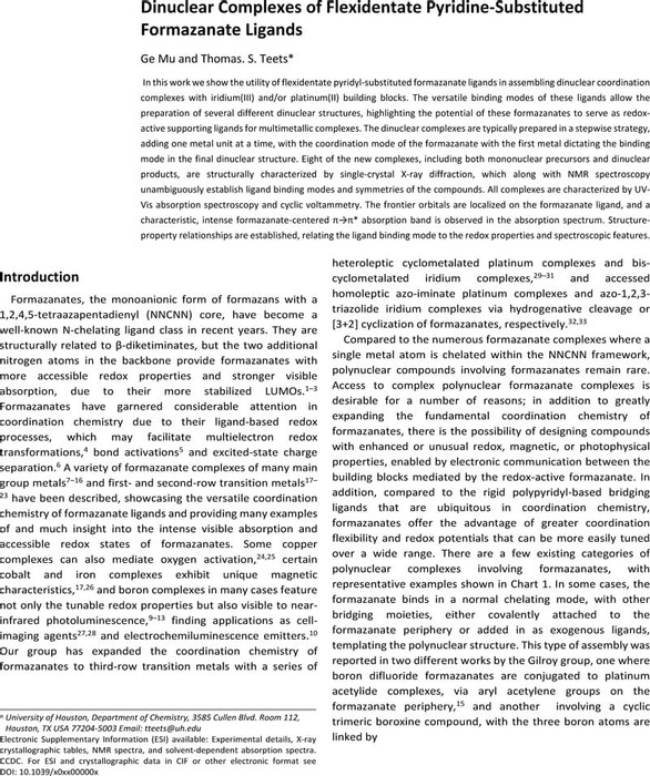 Dinuclear Complexes Of Flexidentate Pyridine Substituted Formazanate Ligands Inorganic Chemistry Chemrxiv Cambridge Open Engage