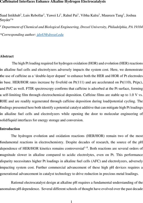 Thumbnail image of Caffeinated interfaces enhance alkaline hydrogen electrocatalysis ChemRxiv JSnyder.pdf