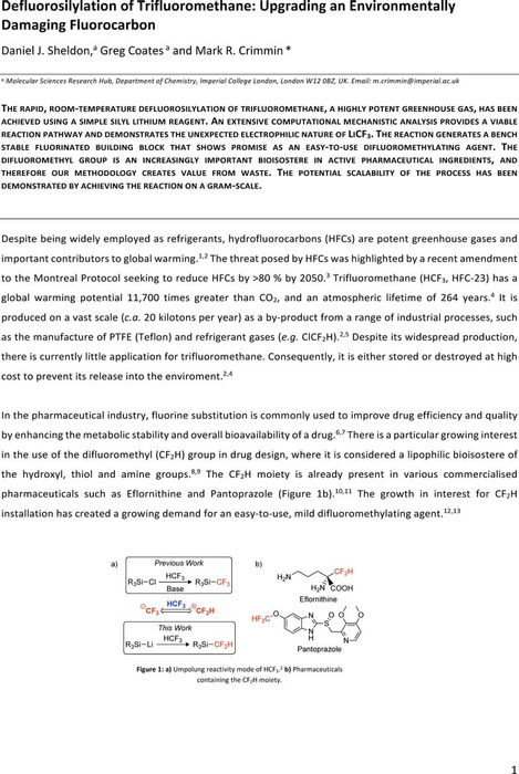 Thumbnail image of Defluorosilylation of Trifluoromethane_ChemRxiv.pdf