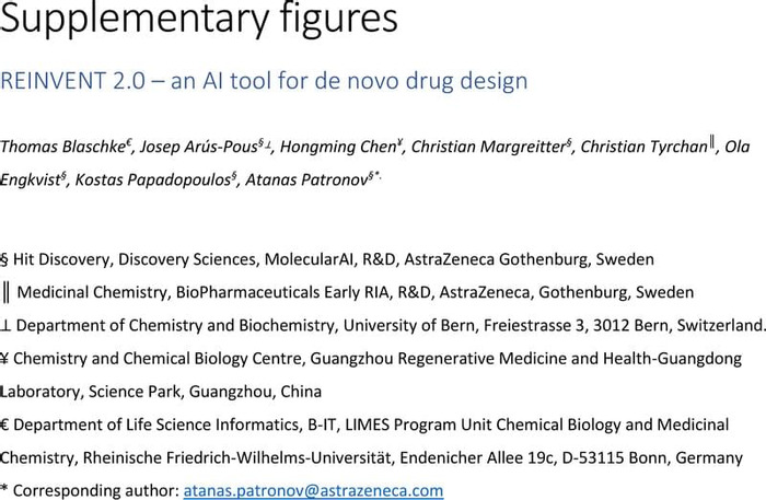 Thumbnail image of REINVENT 2.0 – an AI tool for de novo drug design supplementary.pdf