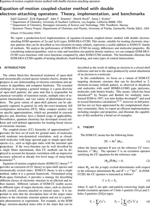 Equation-of-Motion Coupled-Cluster Method with Double Electron ...