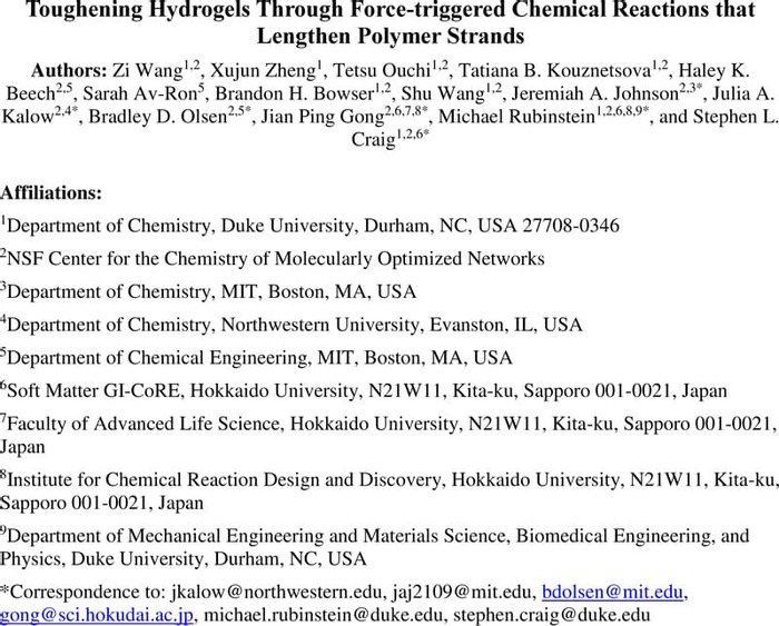 Thumbnail image of Toughening Hydrogels Through Force-triggered Chemical Reactions that Lengthen Polymer Strands.pdf