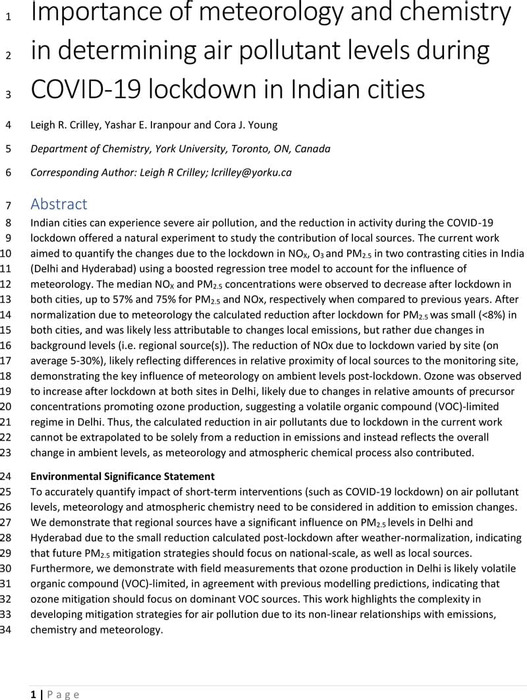 Thumbnail image of Impact of lockdown on air quality in Indian cities - final for chemxriv.pdf