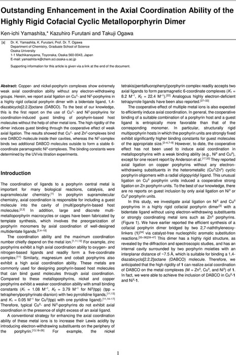 Outstanding Enhancement in the Axial Coordination Ability of the Highly ...