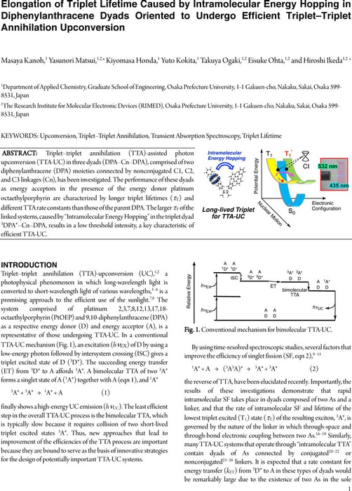 Elongation of Triplet Lifetime Caused by Intramolecular Energy Hopping ...