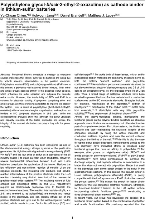 Poly(ethylene Glycol-Block-2-Ethyl-2-Oxazoline) as Cathode Binder in ...