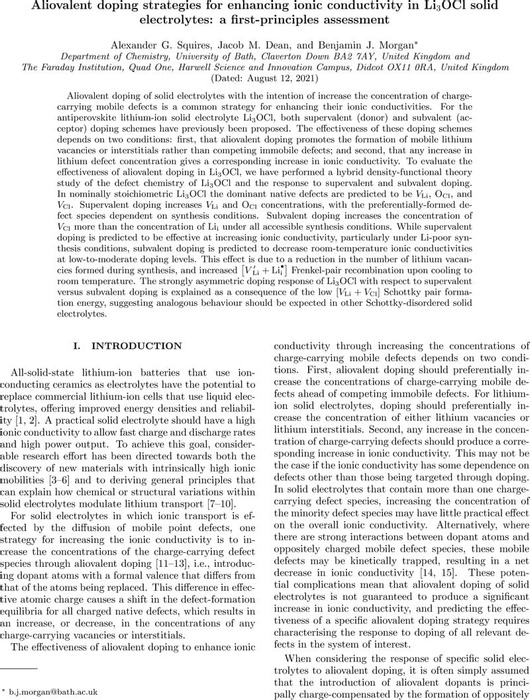 Aliovalent doping response and impact on ionic conductivity in the ...