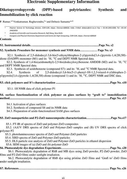 Diketopyrrolopyrrole (DPP)-based Polytriazoles: Synthesis And ...