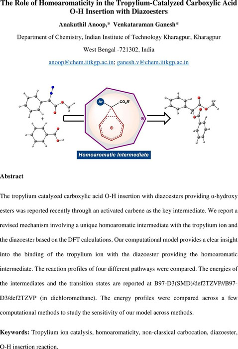 The Role of Homoaromaticity in the Tropylium-Catalyzed Carboxylic Acid ...