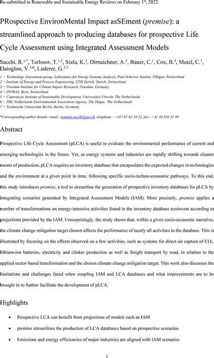 Thumbnail image of Sacchi et al (preprint)_PRospective EnvironMental Impact asSEment (premise).pdf