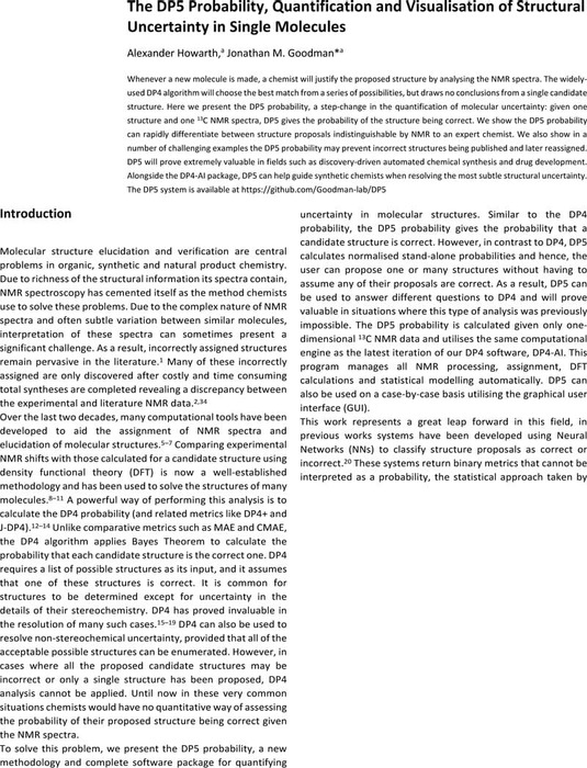 The DP5 Probability, Quantification And Visualisation Of Structural ...