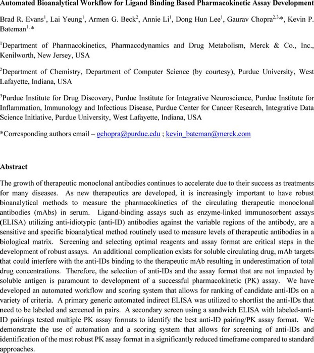 Thumbnail image of Automated Bioanalytical Workflow for Ligand Binding Based Pharmacokinetic Assay Development_ChemRxiv.pdf
