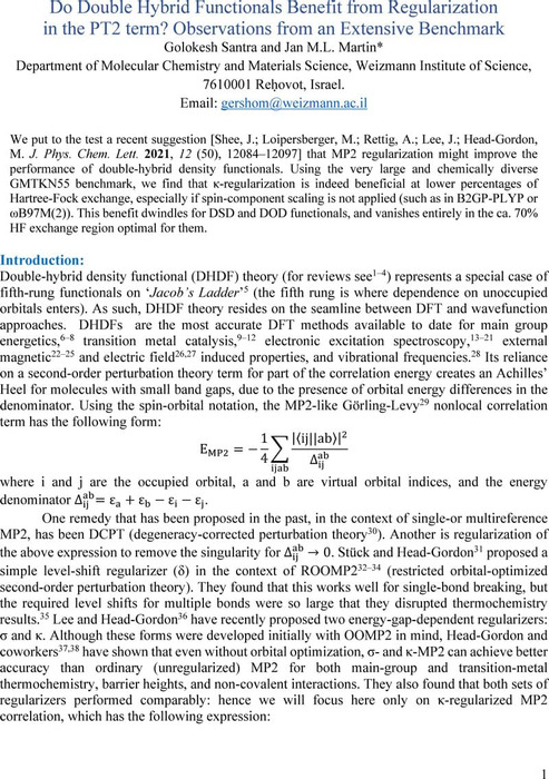 Do Double Hybrid Functionals Benefit From Regularization In The PT2 ...