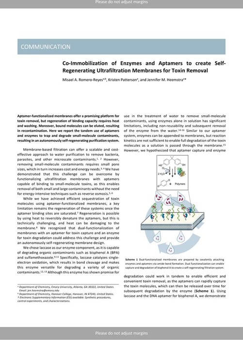 Thumbnail image of RomeroPatterson Enzyme Regenerating Membranes ChemComm ChemRxiv.pdf
