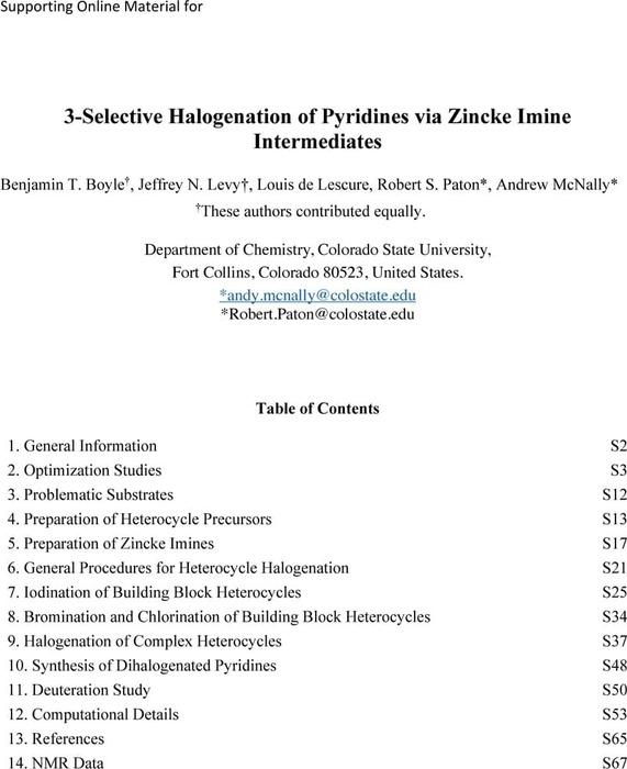 Thumbnail image of Zincke Halogenation SI-II.pdf