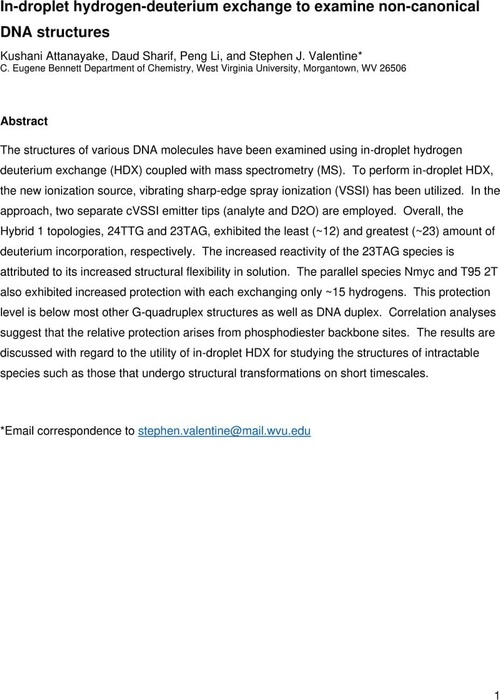 In-droplet hydrogen-deuterium exchange to examine non-canonical DNA ...