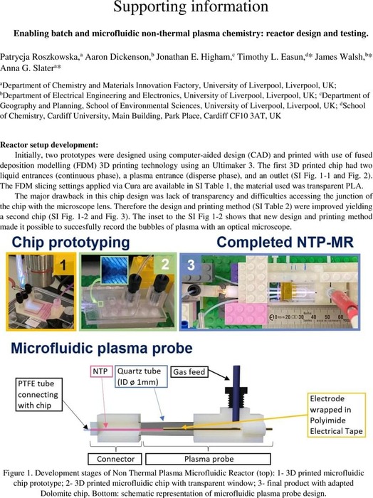 Enabling Batch And Microfluidic Non-thermal Plasma Chemistry: Reactor ...