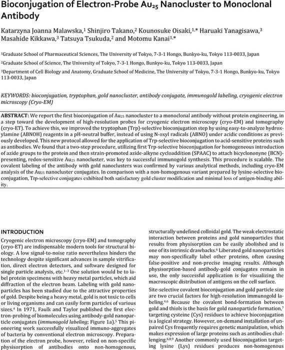 Thumbnail image of Bioconjugation of Au25 to trastuzumab.pdf