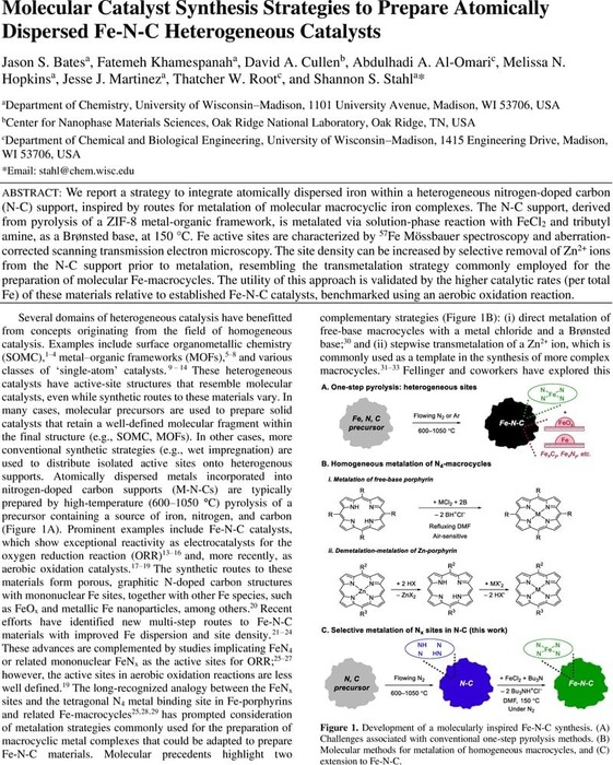 Molecular Catalyst Synthesis Strategies To Prepare Atomically Dispersed ...