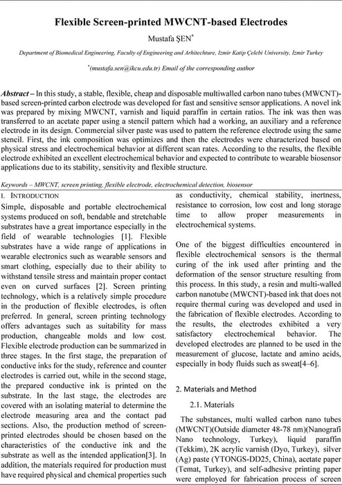 Flexible Screen-printed MWCNT-based Electrodes | Analytical Chemistry ...