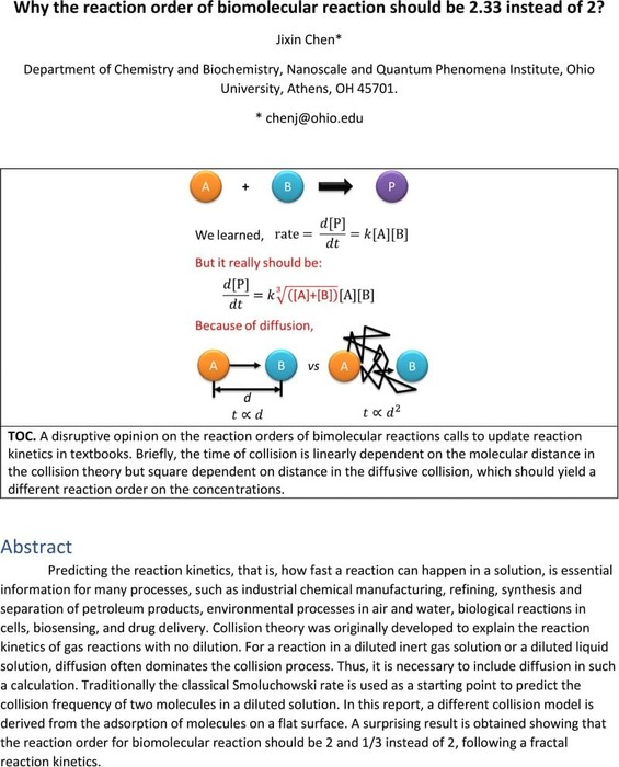 why-the-reaction-order-of-biomolecular-reaction-should-be-2-33-instead