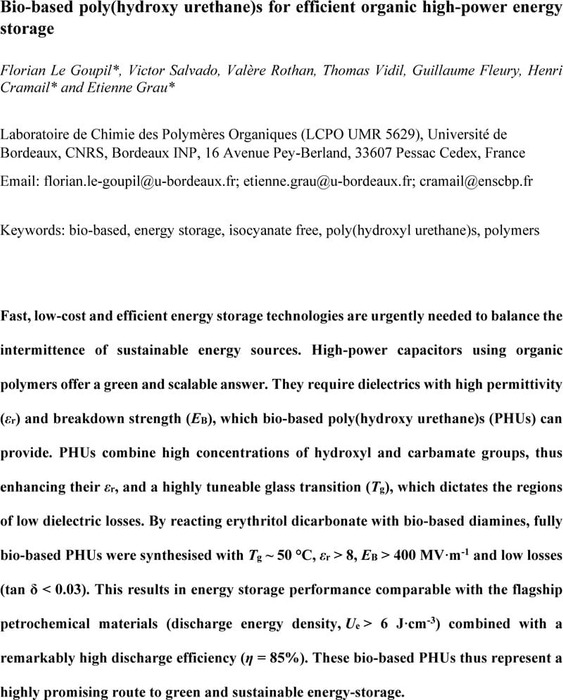Thumbnail image of ChemRxiv_Bio-based poly(hydroxy urethane)s for efficient organic high-power energy storage .pdf