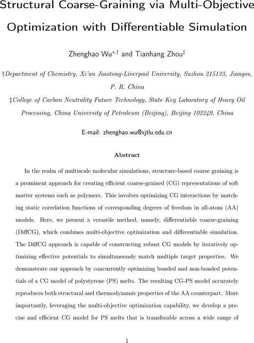 Structural Coarse-Graining Via Multi-Objective Optimization With ...