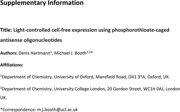 Thumbnail image of Photocaged PS-Oligonucleotides_Supporting Information.pdf