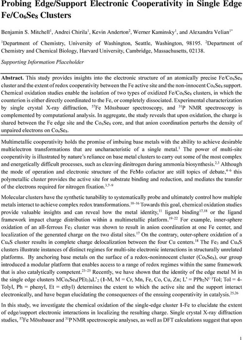 Probing Edge/Support Electronic Cooperativity in Single Edge Fe/Co6Se8 ...