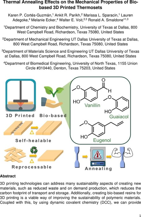 Thermal Annealing Effects On The Mechanical Properties Of Bio-based 3D ...