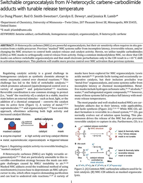 Switchable organocatalysis from N-heterocyclic carbene-carbodiimide ...