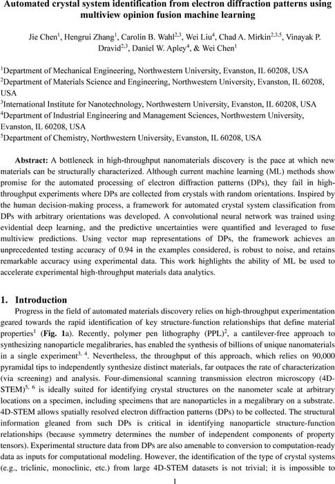 Automated crystal system identification from electron diffraction ...