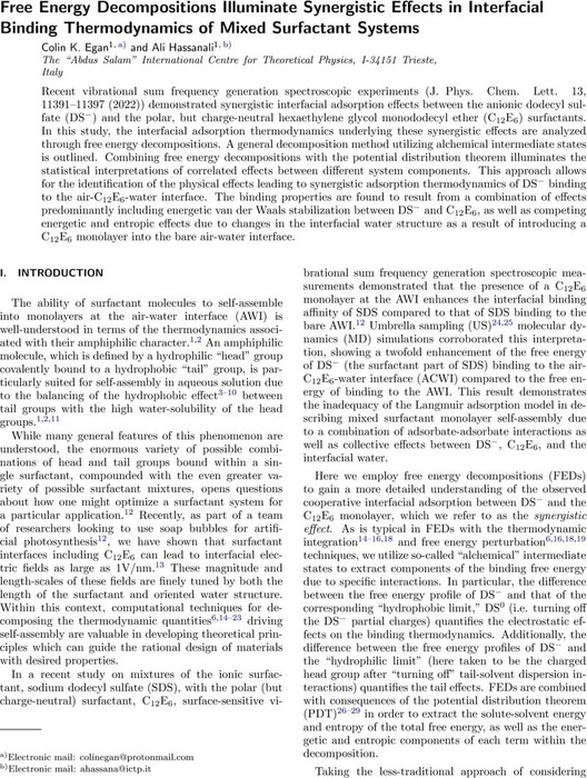 Free Energy Decompositions Illuminate Synergistic Effects in ...