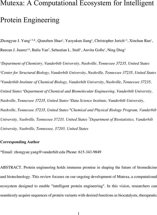 Mutexa: A Computational Ecosystem For Intelligent Protein Engineering ...