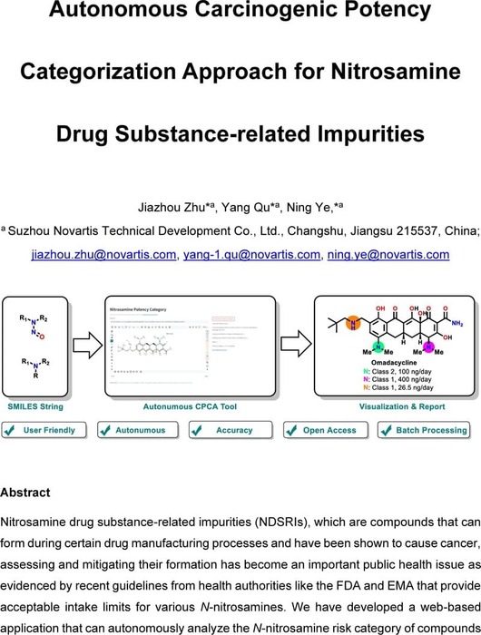 Autonomous Carcinogenic Potency Categorization Approach For Nitrosamine ...