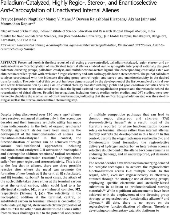 Palladium Catalyzed Highly Regio Stereo And Enantioselective Anti Carboxylation Of