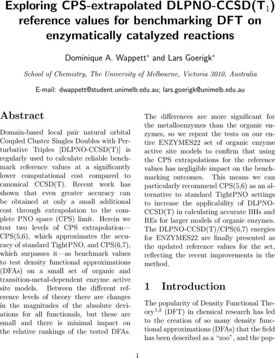 Exploring CPS-extrapolated DLPNO-CCSD(T1) Reference Values For ...