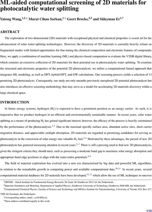 ML-aided computational screening of 2D materials for 