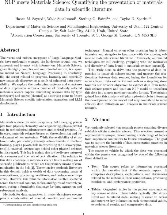 NLP meets Materials Science: Quantifying the presentation of materials ...