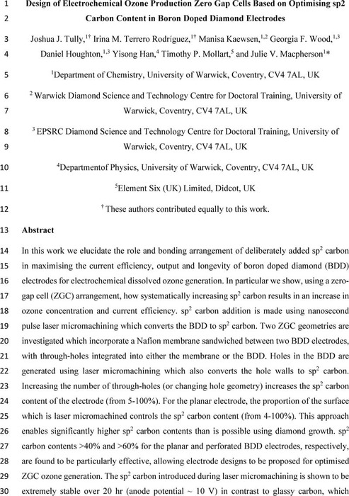 Design of Electrochemical Ozone Production Zero Gap Cells