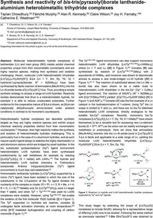 Synthesis and reactivity of bis-tris(pyrazolyl)borate lanthanide ...