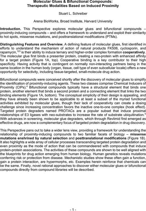 Molecular Glues & Bifunctional Compounds: Therapeutic Modalities Based ...